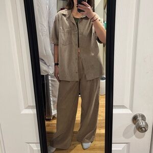 ASOS Tan Wide Leg Pants (matching set)